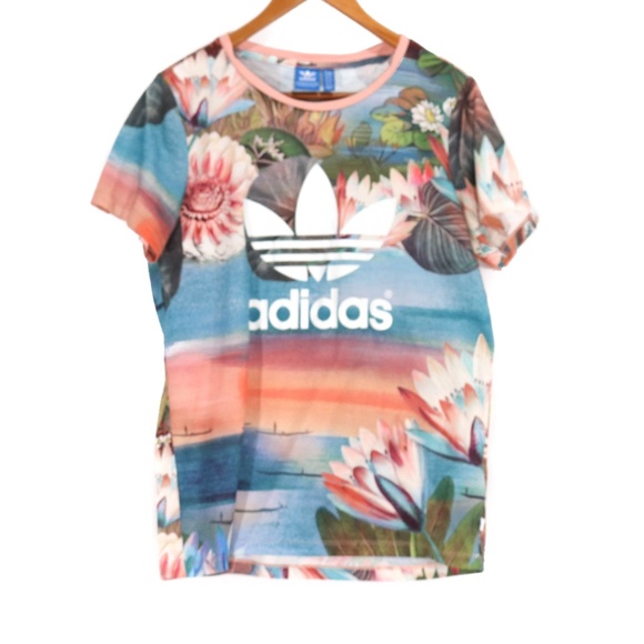 adidas floral t shirt mens